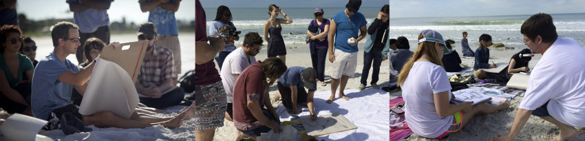 Annual drawing workshops on the beach
