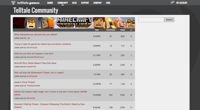 Telltale's community forum for Minecraft: Story Mode