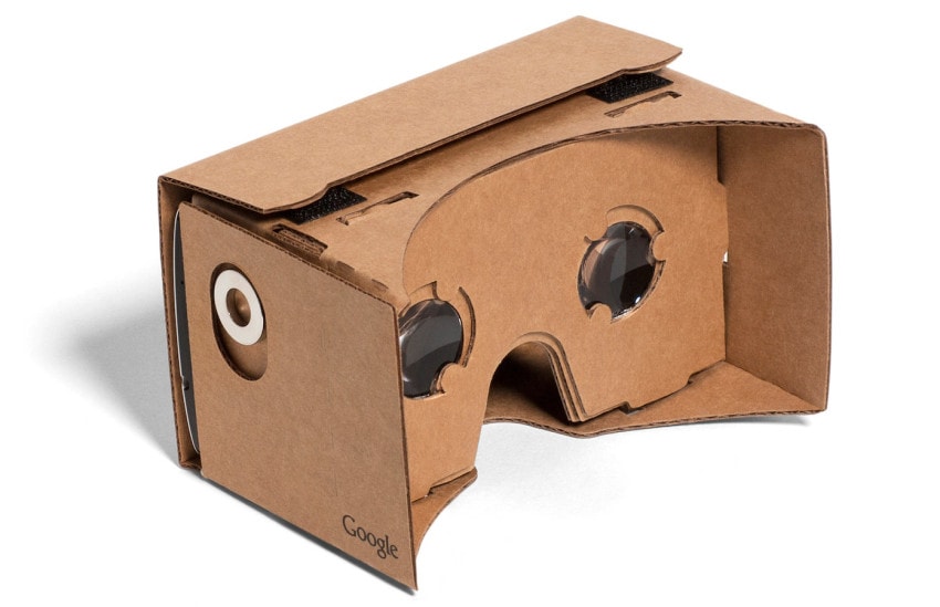 Google Cardboard allows users to "drop in" a smartphone for virtual reality experiences