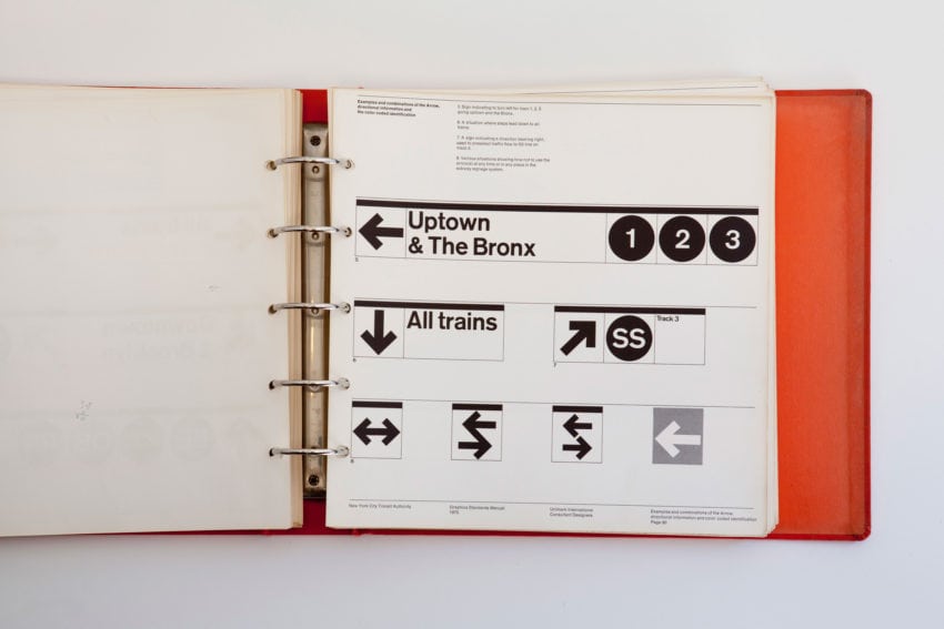 Page from New York City Transit Authority Graphics Standards Manual
